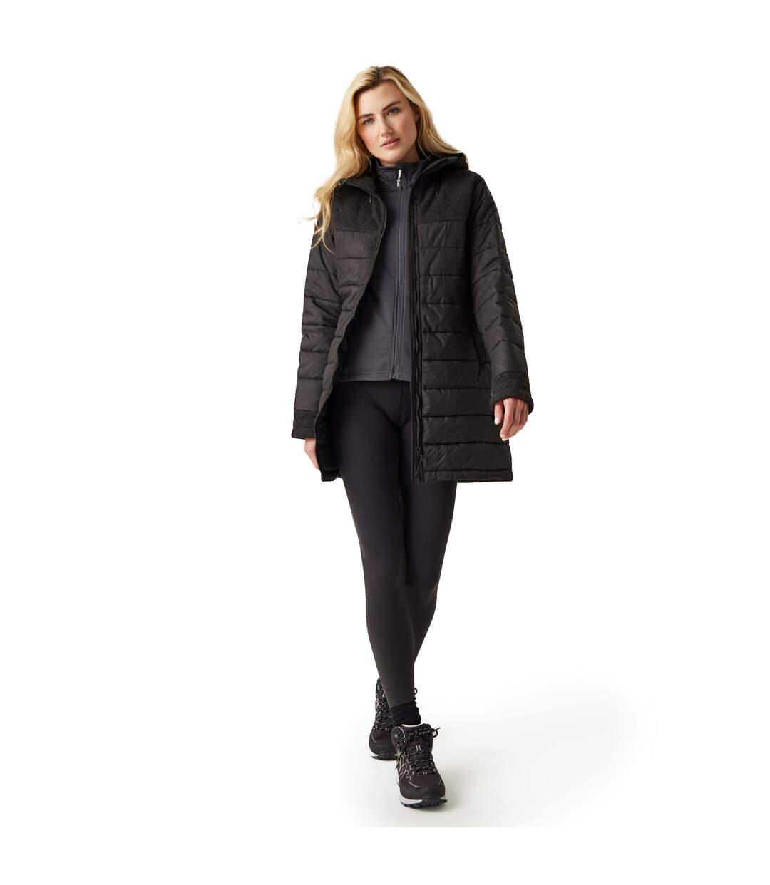 Womens/ladies Melanite Baffled Padded Jacket Black Regatta-1
