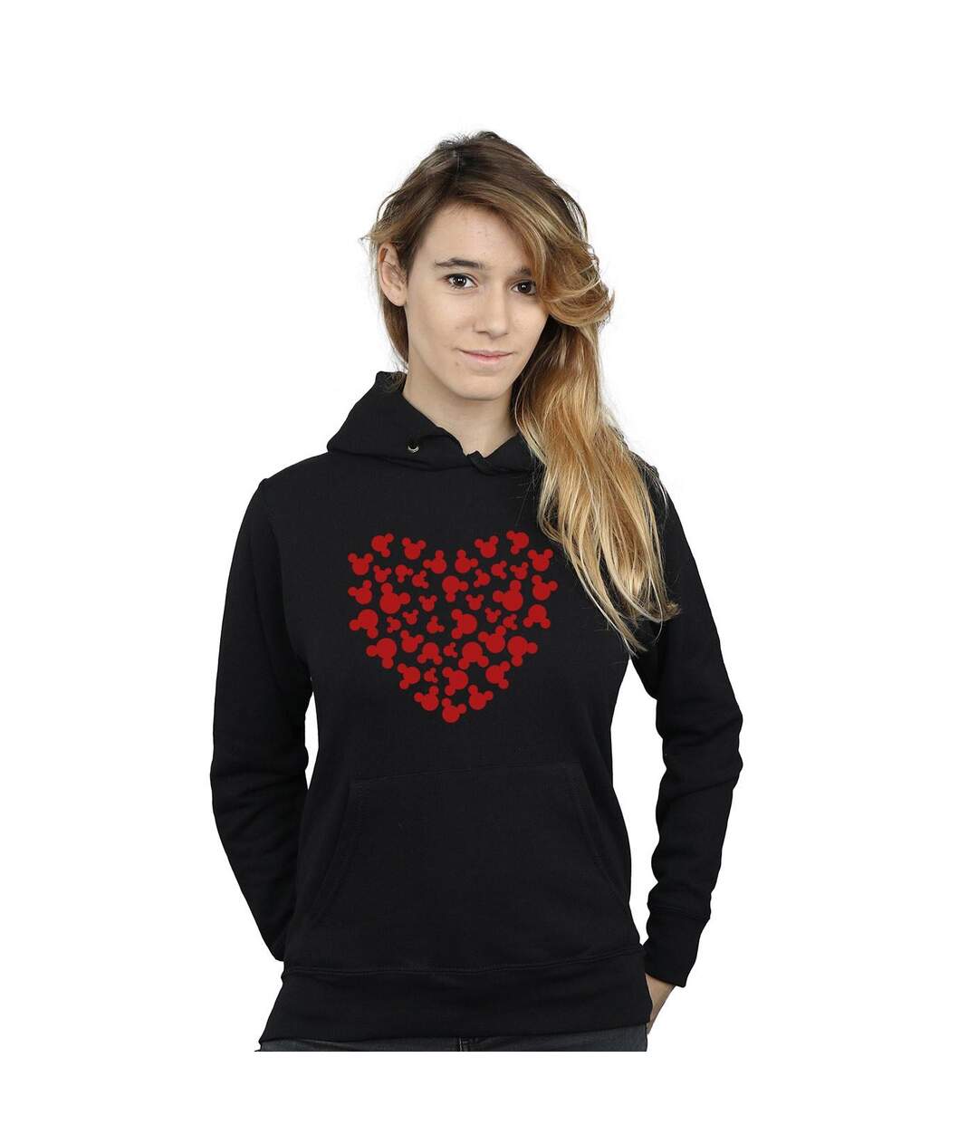 Disney - Sweat à capuche MICKEY MOUSE HEART SILHOUETTE - Femme (Noir) - UTBI10620-2