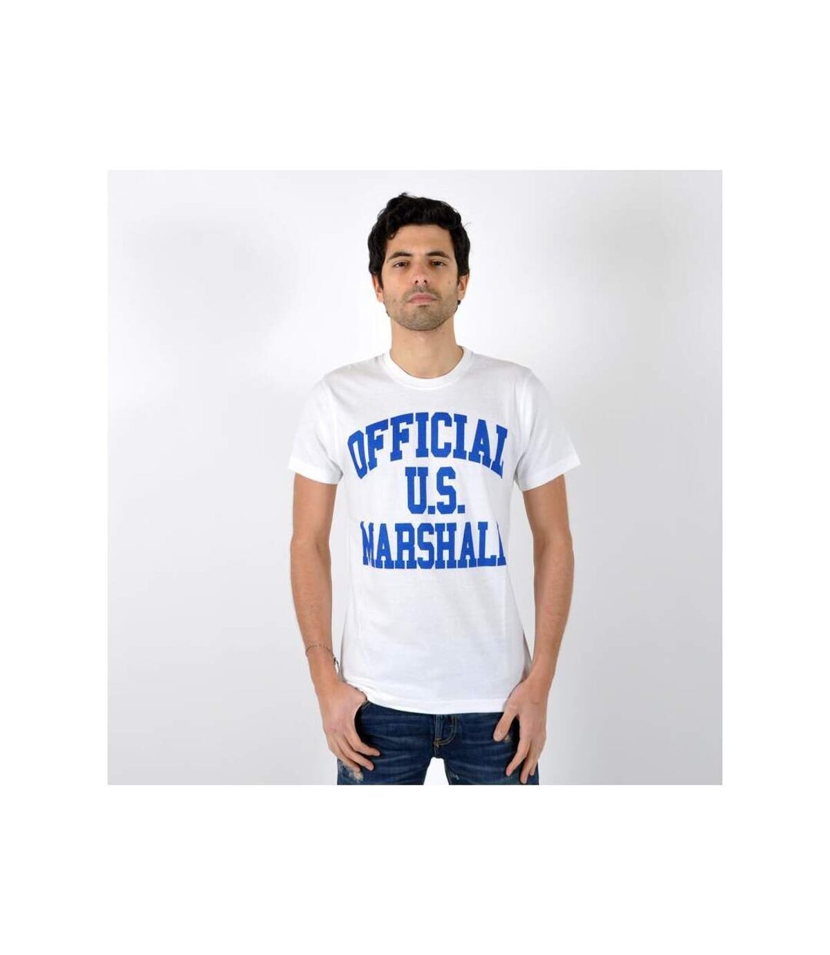 T-Shirt Us Marshall Official Blanc / Bleu Bic