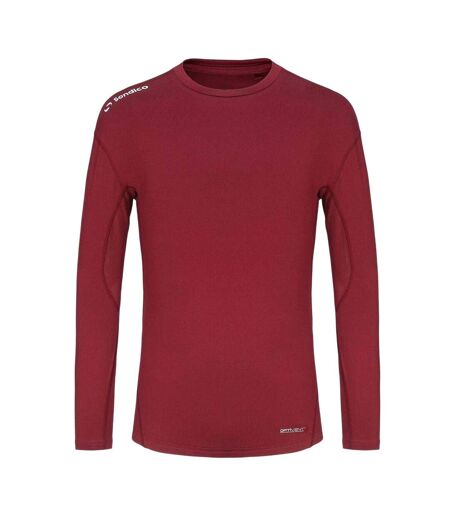 Haut Thermique Manches Longues Motif/style Central Homme Bordeaux Sondico