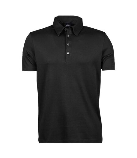 Womens/ladies Pima Polo Shirt Black Tee Jays