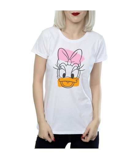 Disney T-shirt en coton à tête de canard marguerite Femmes/Ladies (Blanc) - UTBI31079