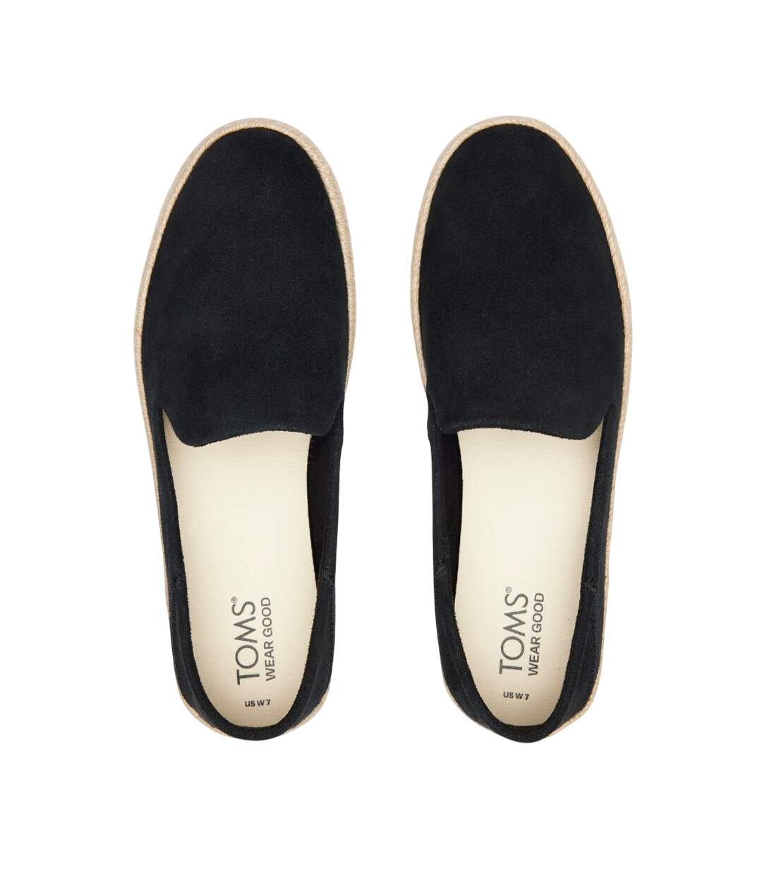Womens/ladies Carolina Leather Espadrilles Black Toms-4