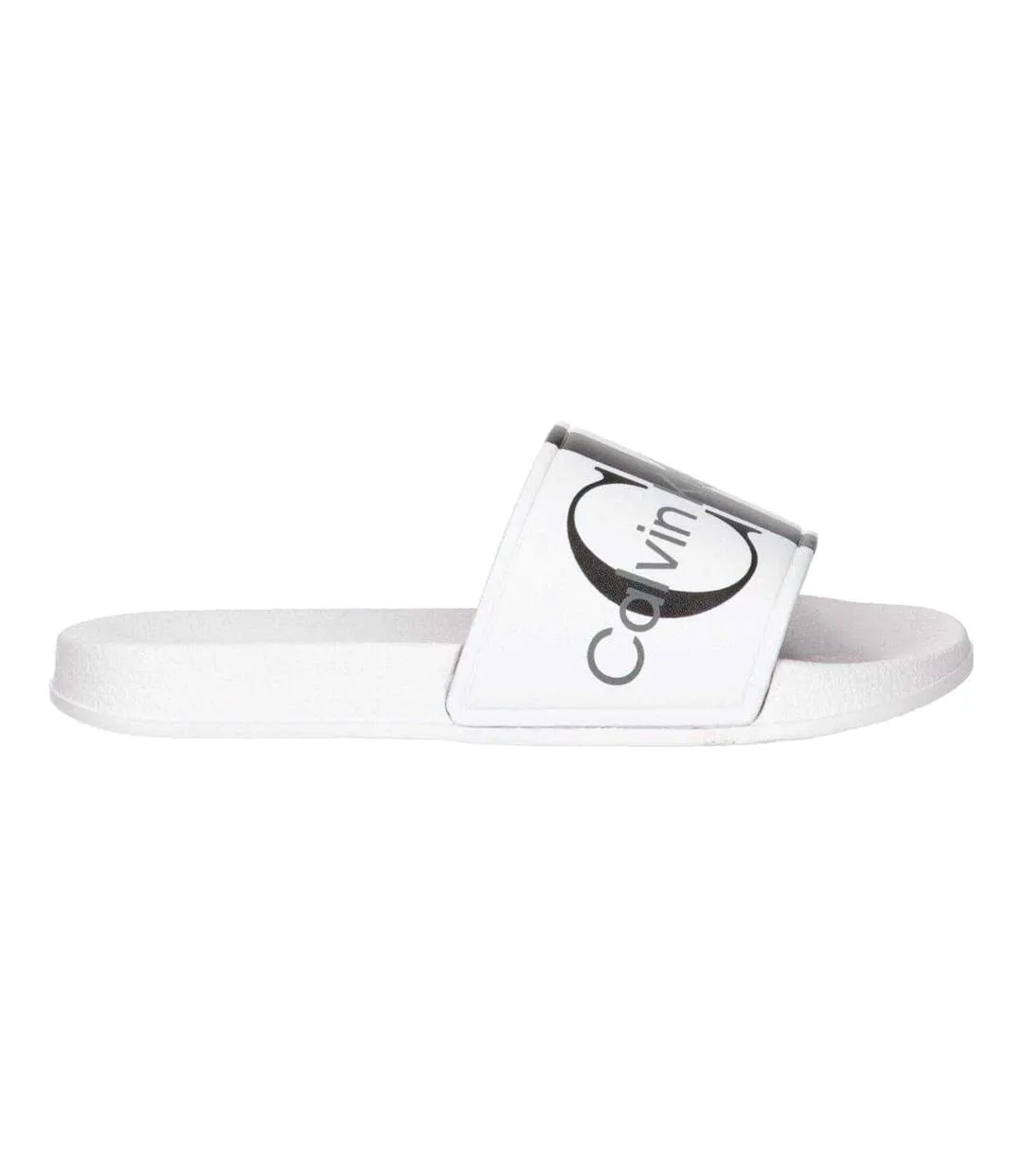 Claquettes Motif/style Logo Adulte Blanc Calvin Klein-1