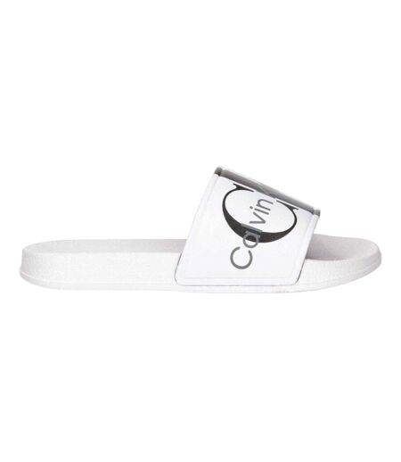 Claquettes Motif/style Logo Adulte Blanc Calvin Klein