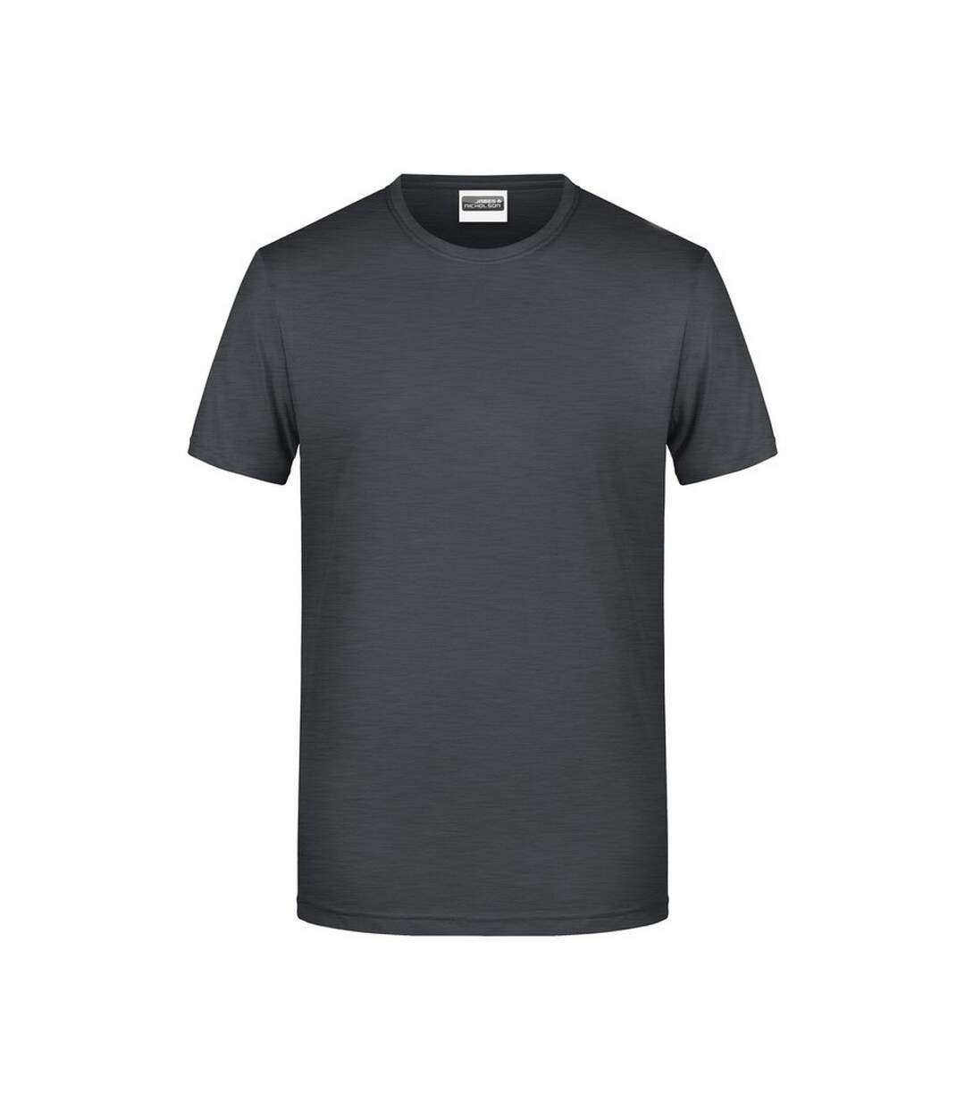 T-shirt Basic Homme Noir Chiné James And Nicholson-1