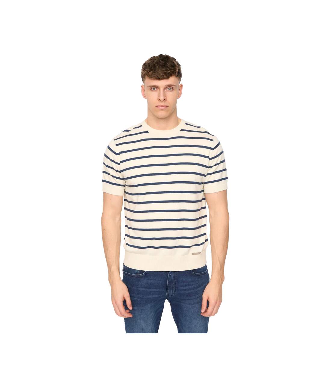 T-shirt Norwell Homme Gris Pâle À Rayures Duck And Cover-2