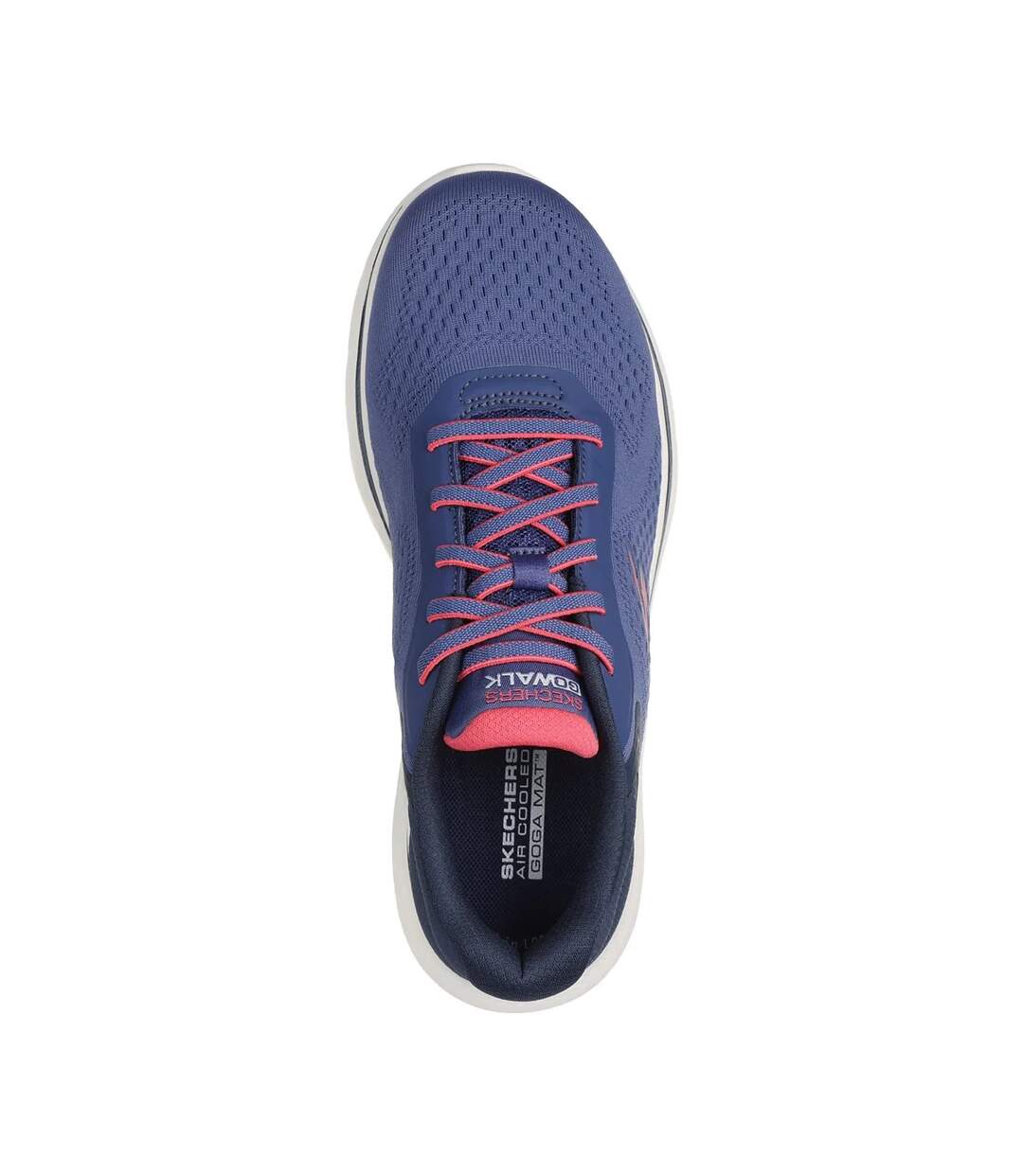 Womens/ladies Go Walk 7 Cosmic Waves Trainers Navy Coral Skechers-4