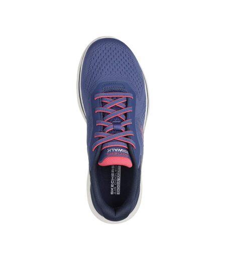 Womens/ladies Go Walk 7 Cosmic Waves Trainers Navy Coral Skechers