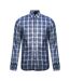Mens Checked Long-sleeved Shirt Black Blue Fred Perry-1
