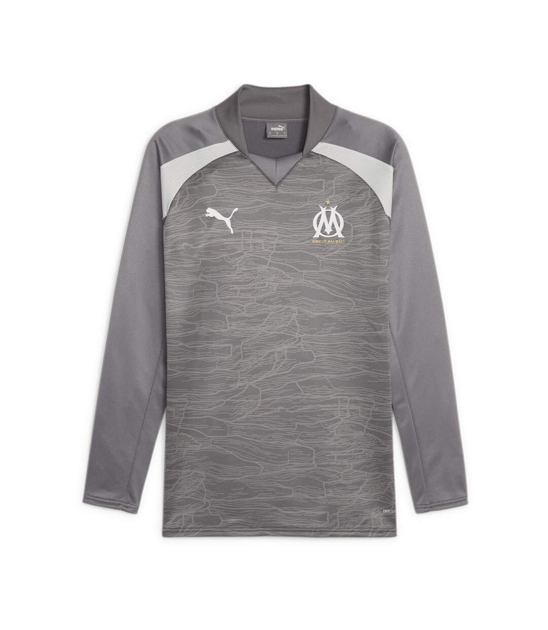 OM Maillot Prématch manches longues Gris Clair Homme Puma 2023/24 - L-1