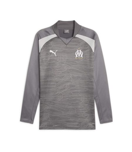 OM Maillot Prématch manches longues Gris Clair Homme Puma 2023/24 - L