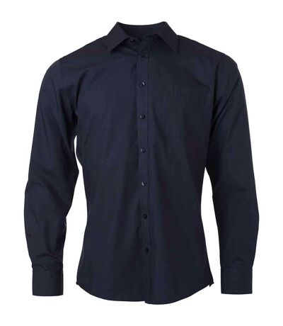 chemise popeline manches longues - JN678 - homme - bleu marine