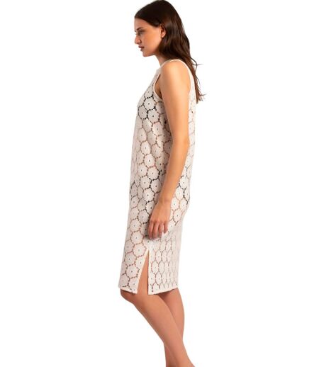 Robe de plage transparente sans manches Beach Flowers Admas