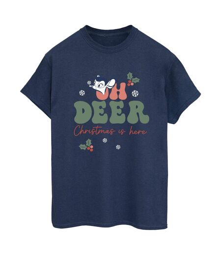 Disney Femme/Ladies Bambi Oh Deer Cotton Boyfriend T-Shirt (Bleu marine) - UTBI47790