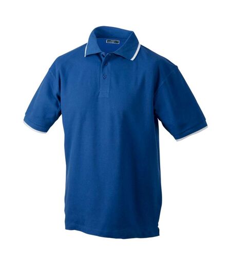 Unisex tipping polo royal blue/white James and Nicholson