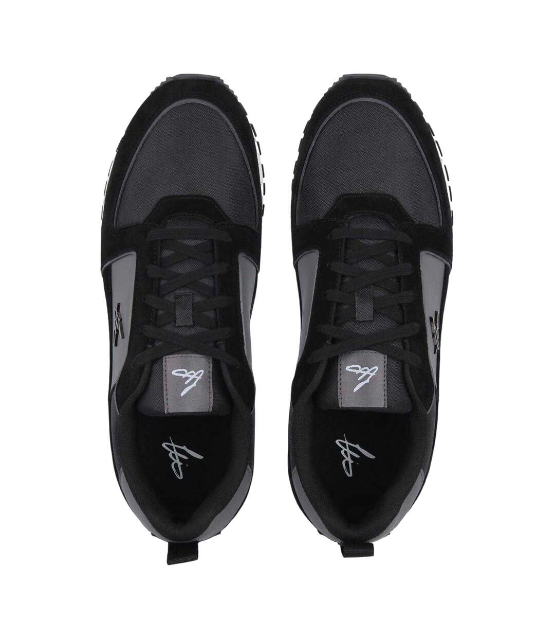 Mens Leather Low Cut Trainers Black Loyalti-4