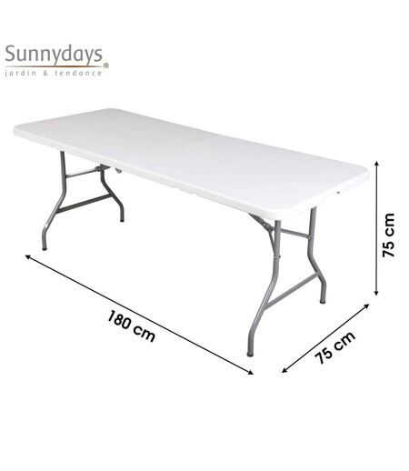 Table de réception pliante pour 8 personnes - Blanc