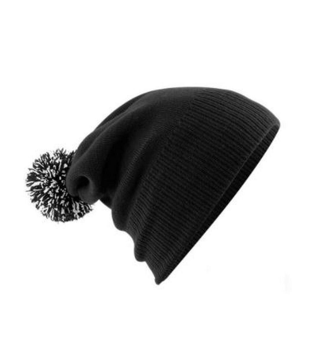 Adultes Bonnet Unisexe Snowstar Noir Blanc Beechfield-2