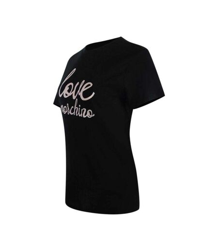 T-shirt Motif/style Vif Femme Noir Rose Foncé Love Moschino