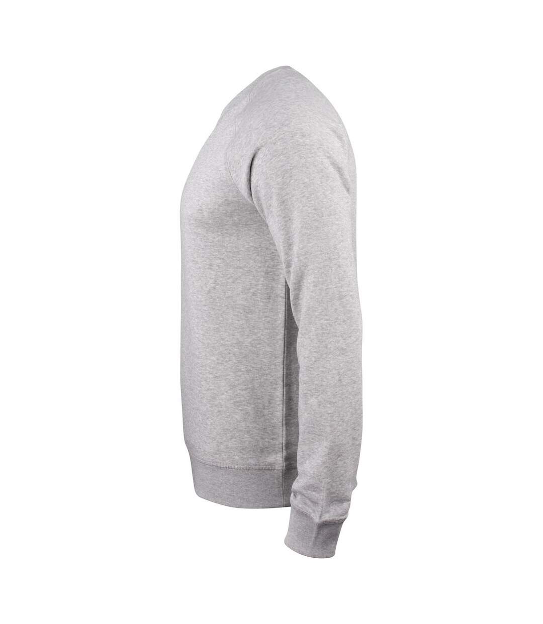 Mens Premium Melange Sweatshirt Grey Melange Clique-3