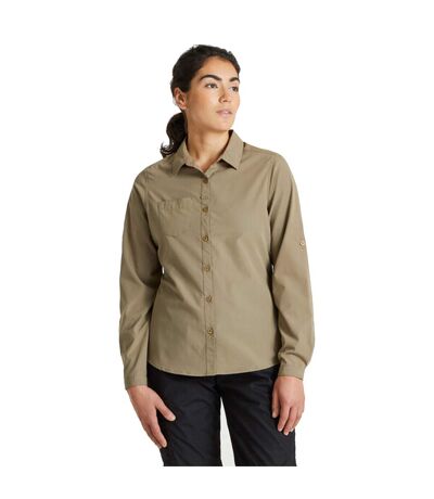 Womens/ladies Expert Kiwi Long-sleeved Shirt Pebble Craghoppers