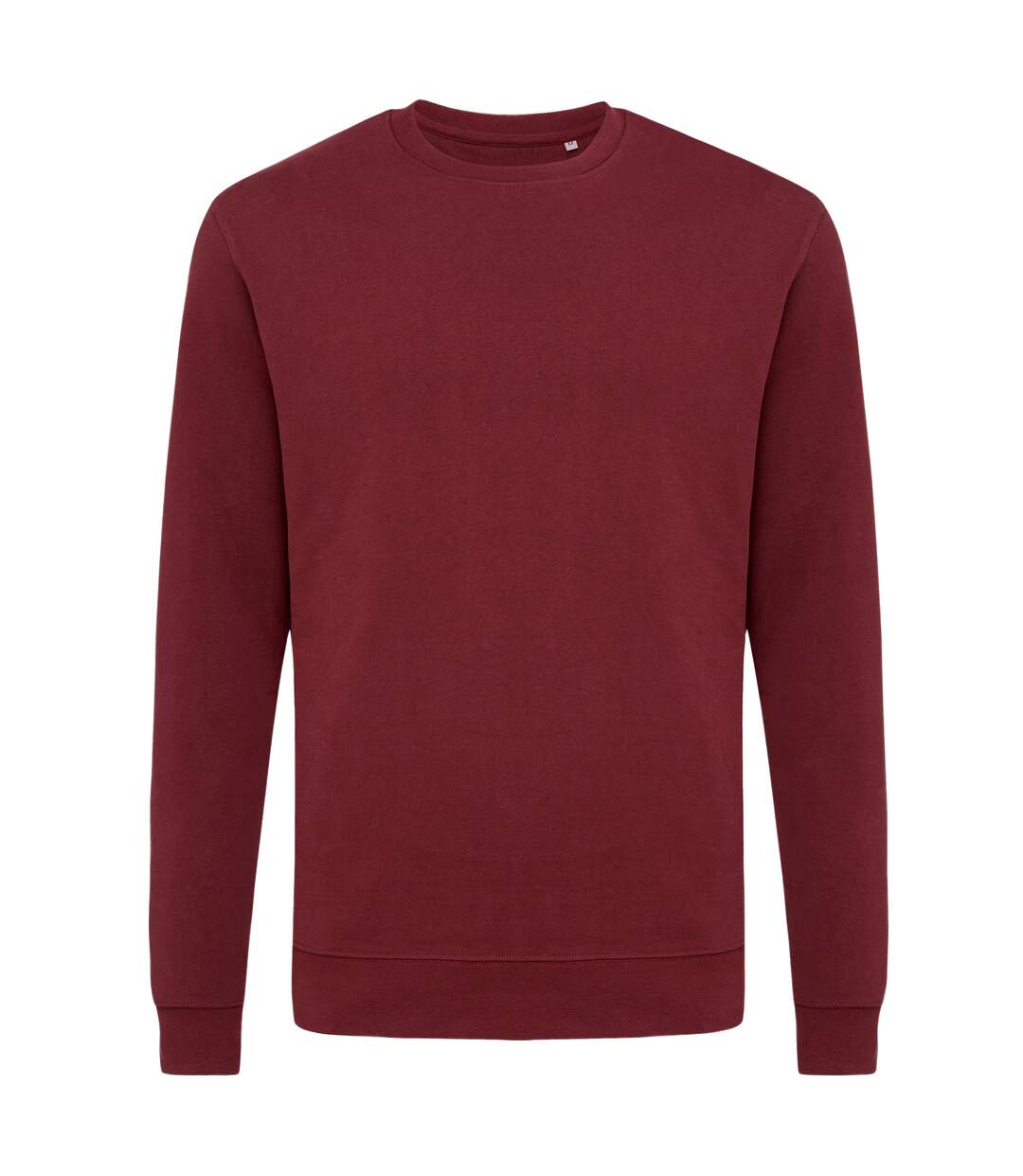Unisex adult zion recycled cotton crew neck sweatshirt burgundy Iqoniq-1