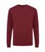 Unisex adult zion recycled cotton crew neck sweatshirt burgundy Iqoniq-1