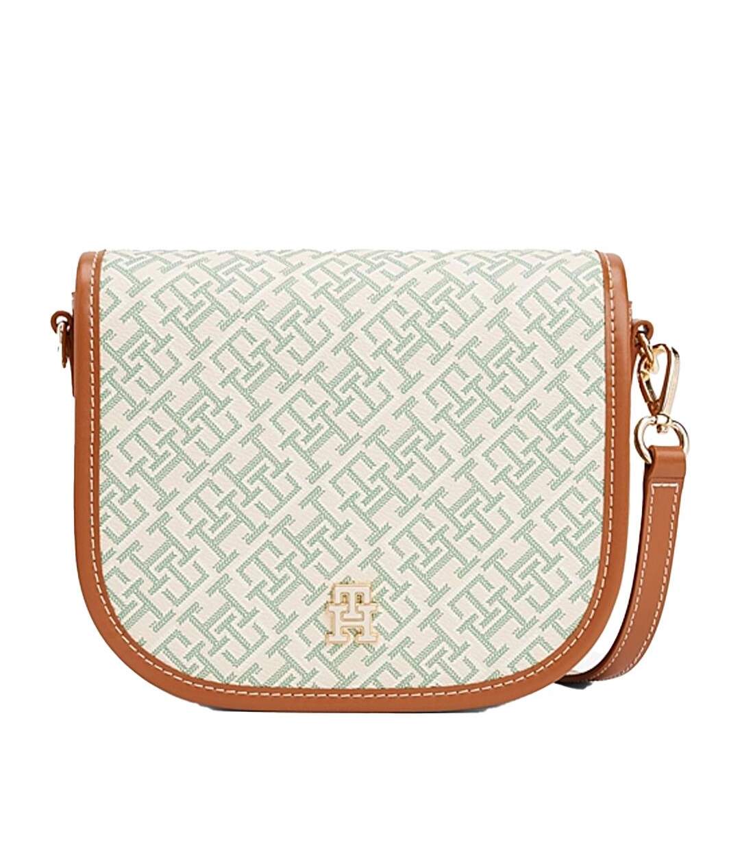 Sac à bandoulière vert femme tommy hilfiger th monoplay leather-1