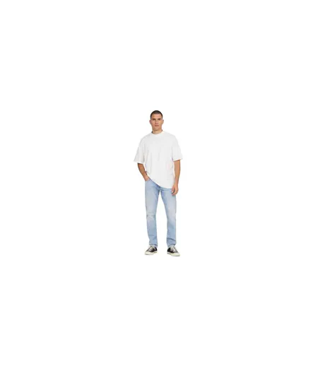 Mens Tai Logo Tapered Jeans Light Blue Only And Sons