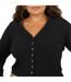 Haut Court Manches Longues Motif/style Côtelé Femme Noir Brave Soul-4