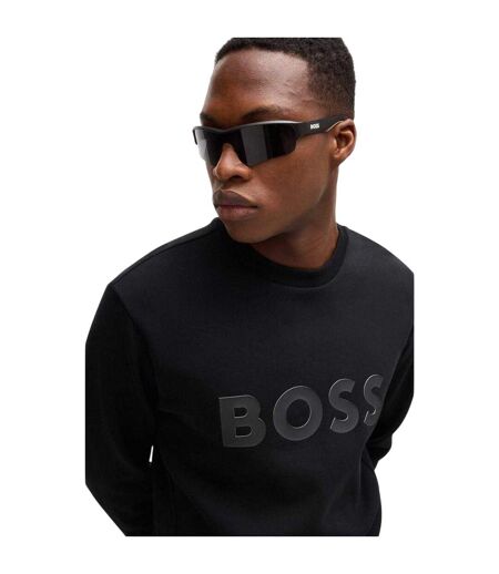 Mens Wordmark Crew Neck Sweatshirt Black Boss