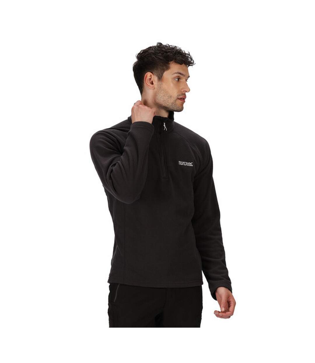 Great Outdoors Mens Kenger Half Zip Honeycomb Fleece Ash Regatta-1