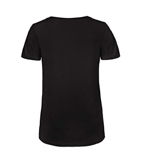 B&C Favourite - T-Shirt en coton bio à  col V - Femme (Noir) - UTBC3642