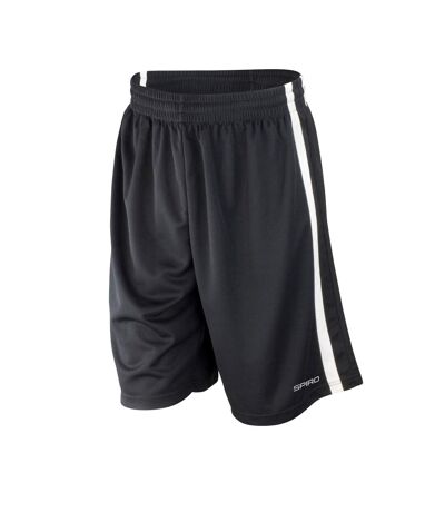 Spiro Mens Quick Dry Basketball Shorts (Black / White) - UTRW4779