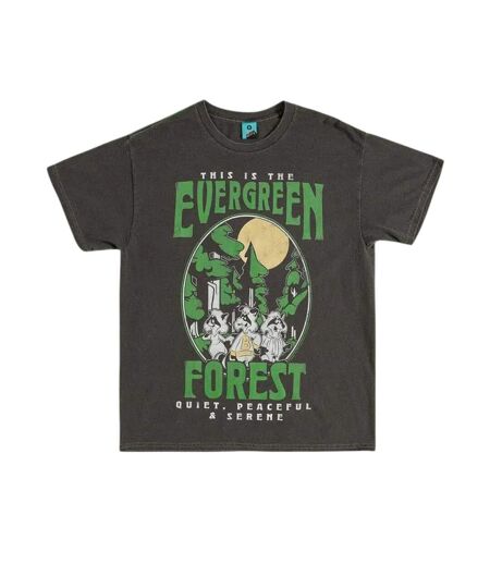 T-shirt This Is The Evergreen Forest Adulte Noir Charbon The Raccoons
