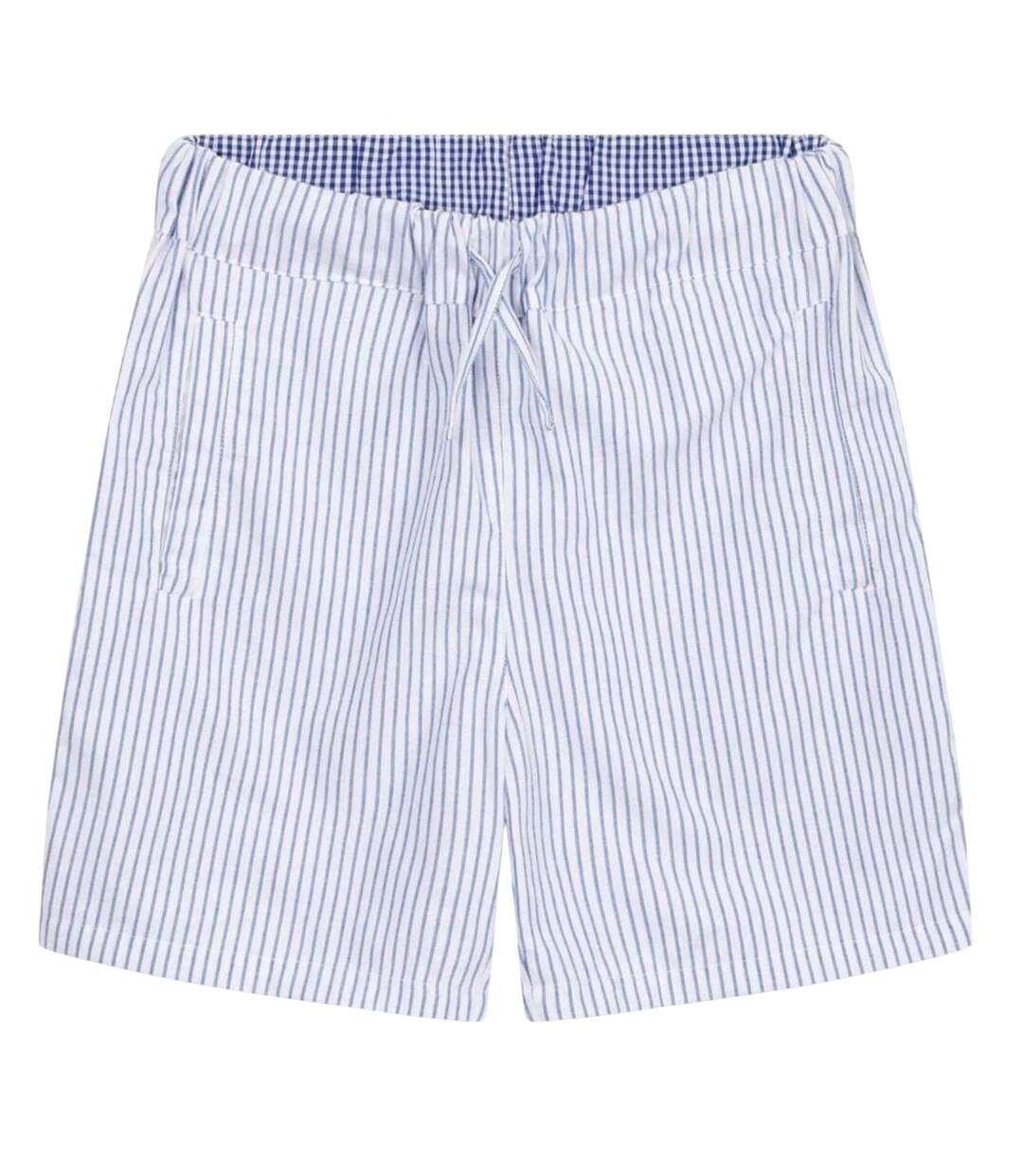 Unisex Adult Organic Cotton Striped Lounge Shorts Seal Grey Loungers-2