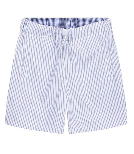 Unisex Adult Organic Cotton Striped Lounge Shorts Seal Grey Loungers