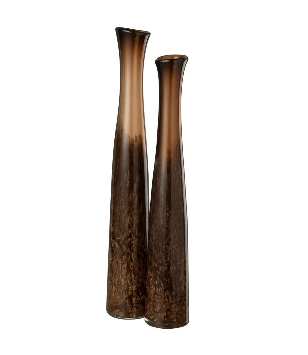 Vase Cylindrique en Verre Lester 60cm Marron Foncé-2