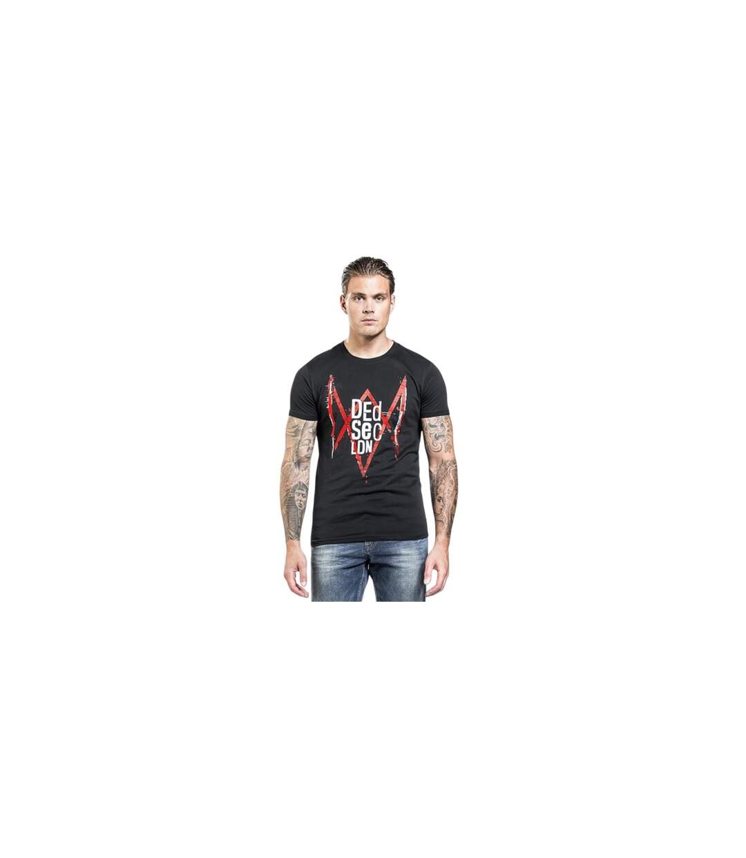 T-shirt Motif/style Logo Homme Noir Watch Dogs Legion-1