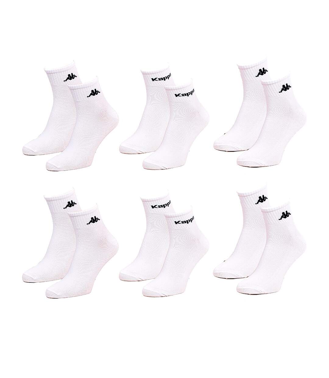 Chaussettes homme KAPPA Socquettes Pack de 6 Paires Blanches