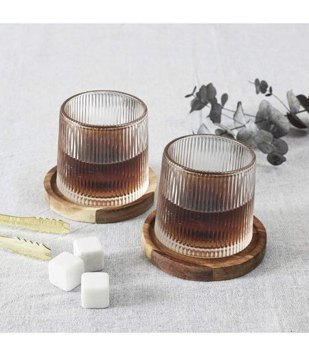 Lot de 2 verres à whisky et leur support CASK