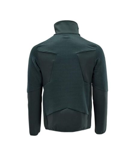 Mens Customised Striped Fleece Jacket Forest Green Mascot