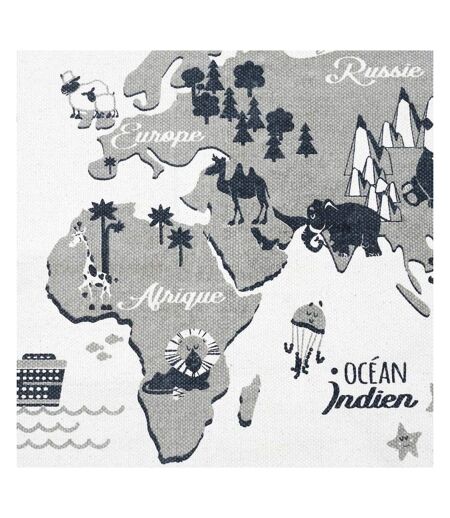 Tapis jeu enfant en coton 140x70 cm Mappemonde