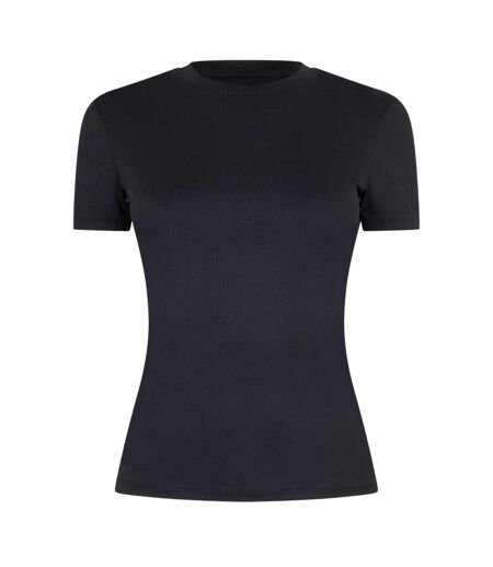 Womens/ladies Polyamide T-shirt Black USA Pro
