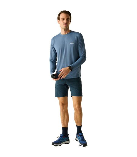 Mens Mindo Logo Long-sleeved T-shirt China Blue Regatta