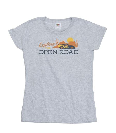 Disney - T-shirt CARS EXPLORE THE OPEN ROAD - Femme (Gris chiné) - UTBI13990