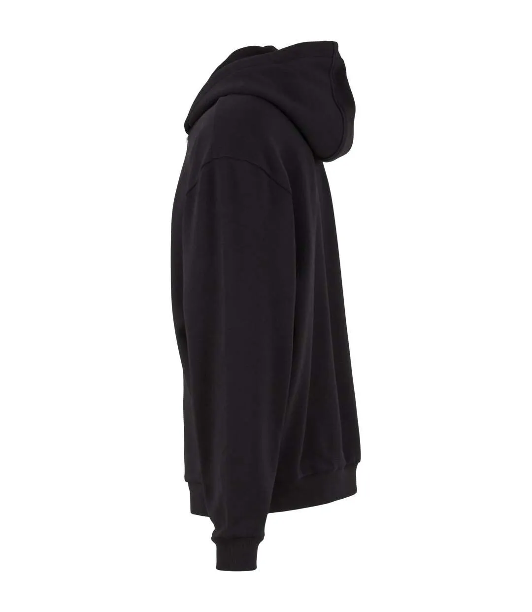Mens Loose Full Zip Hoodie Black Build Your Brand-3