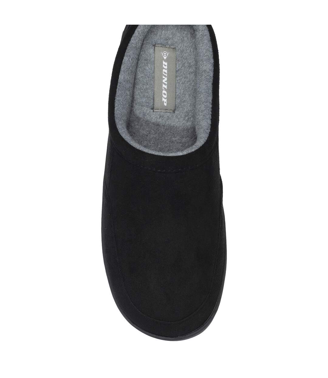 Dunlop - Mules homme aspect daim noires ouvertes à l’arrière-3