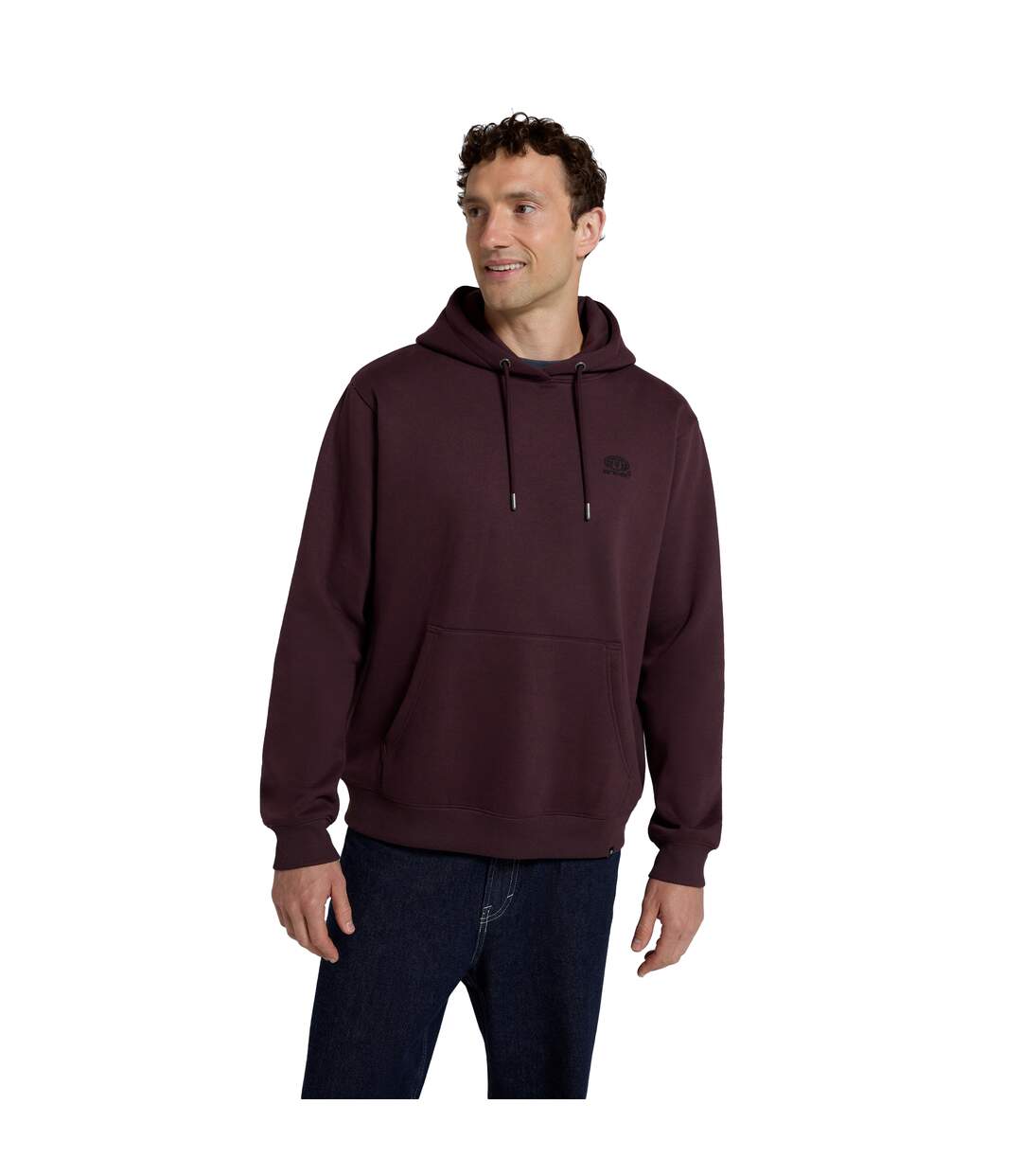 Mens nick natural heavyweight hoodie burgundy Animal